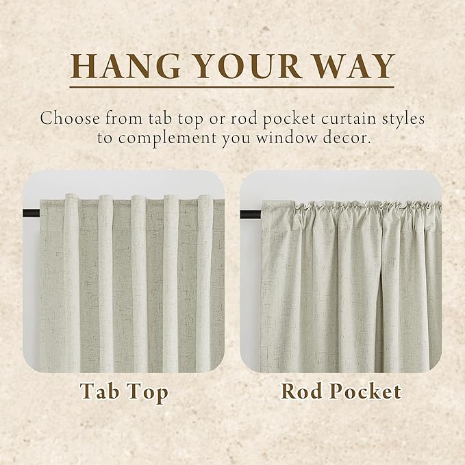 RYB HOME Beige Blackout Curtains 90 inches Long 2 Panels Set, Thermal Insulated - Image 6