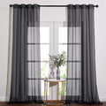 NICETOWN Black Sheer Curtains 90 inches Long, Grommet Voile Textured Hazy Sheer by NICETOWN