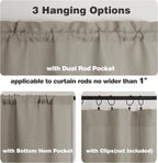 Chyhomenyc Stone Beige Valance for Windows, Light Filtering Faux Linen Solid - Image 5