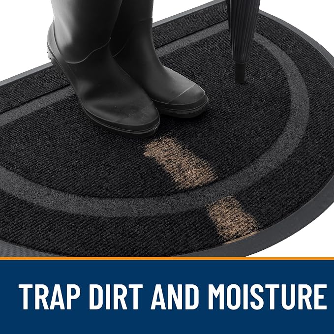 OLANLY Half Circle Door Mat Indoor Outdoor Entrance Welcome, Waterproof - Image 6