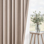 Natural Beige blackout curtains 84 inch Long 2 Panels 100% Blackout Linen - Image 6