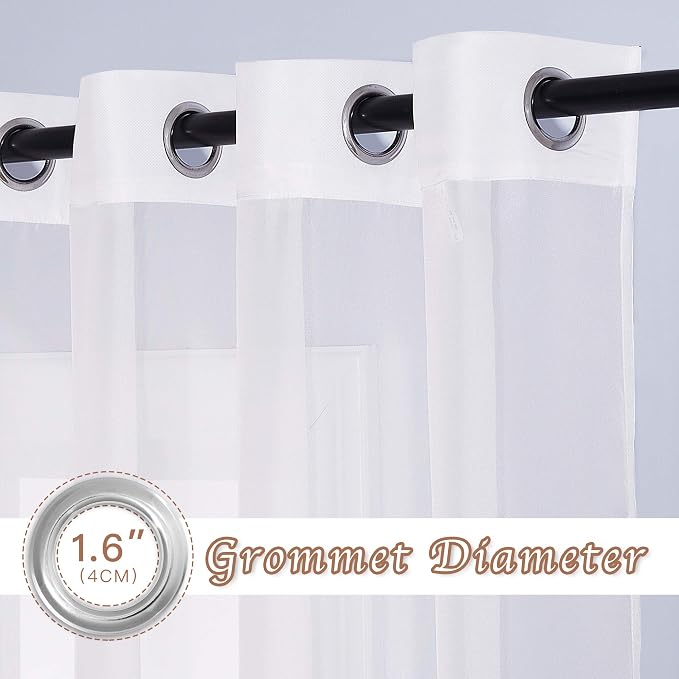 NICETOWN Sheer Curtains for Bedroom Windows 63 inch Length, Grommet Casual - Image 2