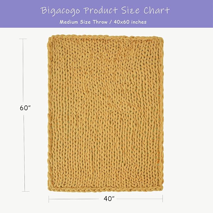 Bigacogo Chunky Knit Throw Blanket - Image 2