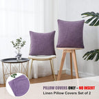 HPUK Linen Throw Pillow Covers Pack of 2, 18x18 Inch Accent Cushion Covers - Image 3