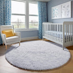 ONASAR White Round Area Rugs 5ft, Soft Bedroom Circle Rug Floor Mat - Image 8