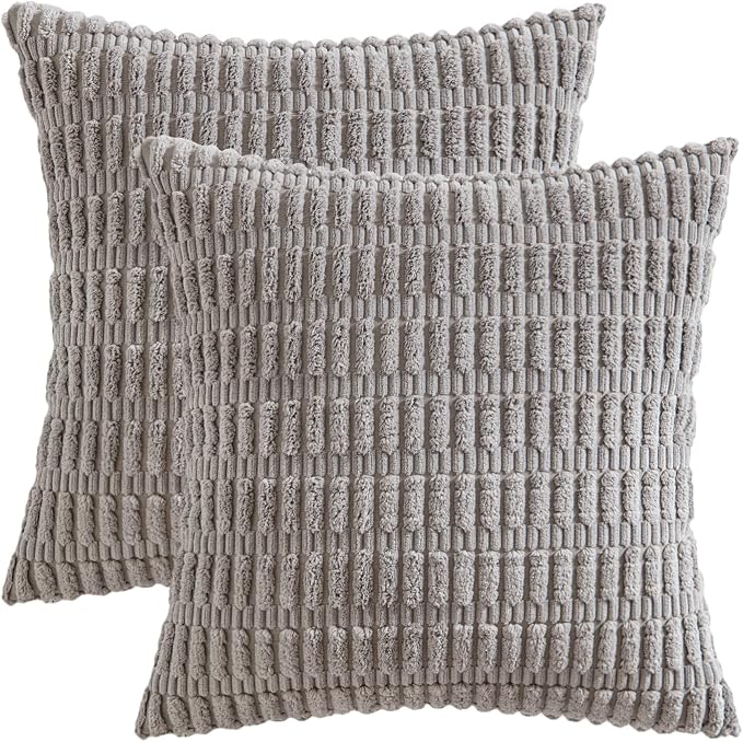 MIULEE Pack of 2 Corduroy Decorative Throw Pillow Covers 16x16 Inch Soft Boho - Image 6