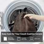 Leather Look Couch Cushion Covers Sofa Seat Slipcovers Sets Couches Furniture - Image 9