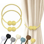 Hion Magnetic Curtain Tiebacks Golden 2pcs, Curtain Tiebacks Buckles Holdbacks by Hion