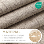 Joydeco 100% Blackout Curtains for Bedroom，Natural Linen Curtains, Thermal - Image 2