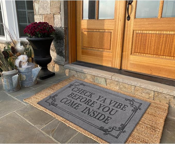 Indoor Door Mat Welcome Mats for Front Door Outdoor, Non Slip Rubber Farmhouse - Image 6