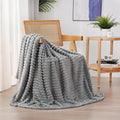 Grey Fleece Throw Blanket 50”×60” by linecooo