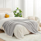 Snuggle Sac Oversized Grey Throw Blankets Twin Size, Super Soft Warm Blankets by SnuggleSac