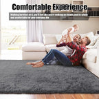 Shag Area Rug for Bedroom 4x6, Deep Grey Fluffy Area Rugs for Living Room - Image 3
