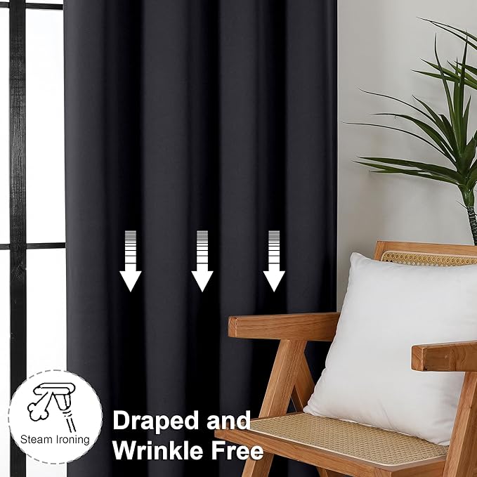 Simplebrand Black Blackout Curtains - Image 7