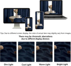 OWENIE Navy Blue Valances for Windows 1 Pcs, Light Filtering Textured Farmhouse - Image 9