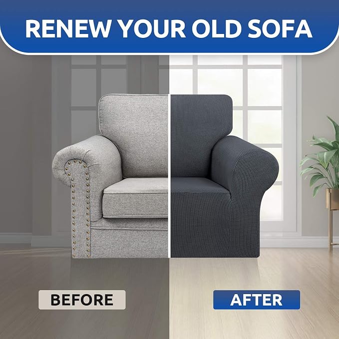 KEKUOU Stretch Single Sofa Slipcover 1 Piece Couch Sofa Cover Furniture - Image 7
