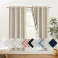 NICETOWN Taupe 100% Blackout Linen Curtains 72 inch Long Burg, Farmhouse Thick by NICETOWN