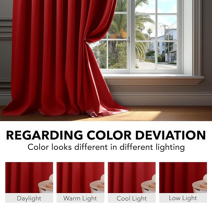 Deconovo Christmas Blackout Curtains, Thermal Insulated, W42 x L45 2 Panels - Image 6
