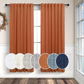 Burnt Orange Linen Curtains 63 Inch Length by Pitalk