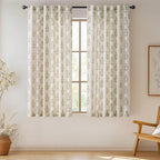 jinchan Linen Floral Curtains for Living Room 63 Inch Length Green Flower - Image 2