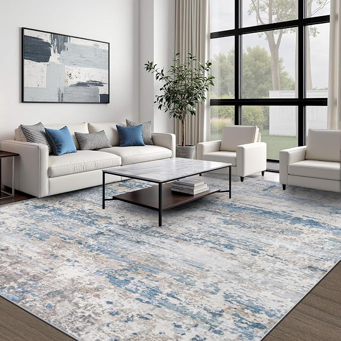 pmtsns Area Rugs 10x14 Living Room: Washable Rug Modern Abstract Neutral Soft - Image 7