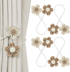 KLOGTSIND Flower Curtain Tiebacks, 4 Pack Boho Curtain Ties Elegant DIY Curtain by KLOGTSINDDirect