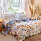 MSGKV Boho Throw Blanket for Couch 100% Cotton 50"x60" Floral Blanket Sofa - Image 5