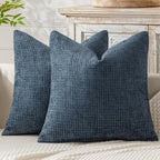 MIULEE Pack of 2 Couch Throw Pillow Covers 16x16 Inch Coastal Navy Blue Modern by MIULEE