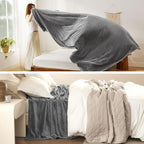 Bedsure GentleSoft Fleece Bed Blankets Queen Size Grey - Image 5