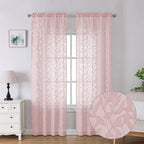 Lecloud Leia Blush Pink Sheer Curtains 90 Inches Long 2 Panels Set, Breathable by Lecloud