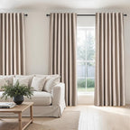 Natural Beige 95 inch bedroom living room curtains 2 Panels 100% Blackout Linen - Image 7