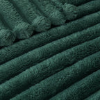 Exclusivo Mezcla King Size Flannel Fleece Blanket, Super Soft Striped Jacquard - Image 4