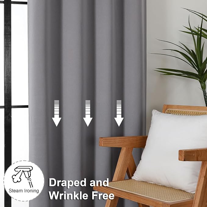 Simplebrand Ava Light Grey Blackout Curtains - Image 7