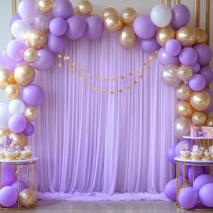 Lavender Tulle Backdrop Curtains - Image 3