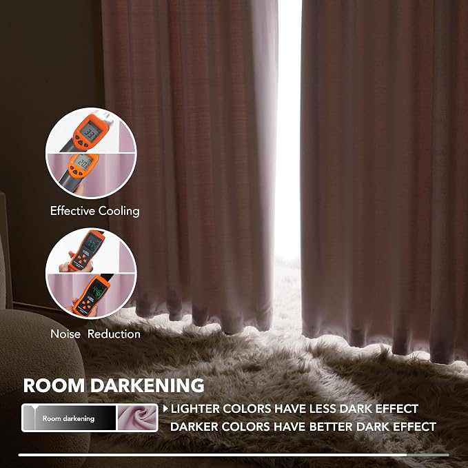 Deconovo Blackout Curtains Insulated Thermal Blackout Blinds Rod Pocket and - Image 7