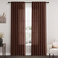 Rustic Brown Linen Curtains 84 Inch Length 2 Panels Set by Nanspring