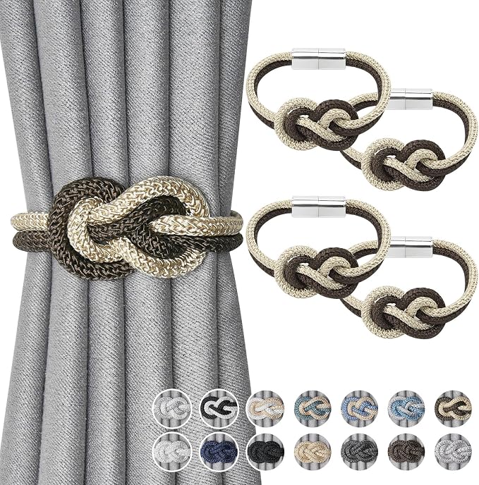 NICEEC 4 Pack Mini Magnetic Curtain Tiebacks Nordic Simple Style Drape Tie by NICEEC