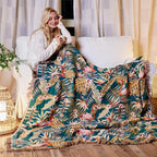 MSGKV Boho Throw Blanket for Bed 60"x80" 100% Cotton Jungle Animal Couch - Image 7