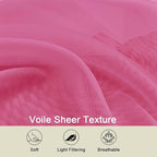 Hot Pink Valances for Windows, Hot Pink Sheer Curtains 14 Inch Length 2 Pack - Image 4