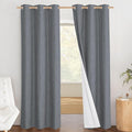 NICETOWN 100% Blackout Linen Texture Curtains 90 inches Long, Dove Grey by NICETOWN