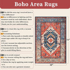 SERISSA Area Rug 4x6 Boho Rugs for Bedroom, Washable Non-Slip Living Room Rugs - Image 2