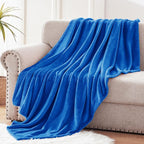 Exclusivo Mezcla Fleece Cobalt Blue Throw Blanket - Image 3