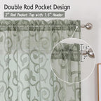 OWENIE Sage Green Sheer Curtains 63 inch Length - Image 5