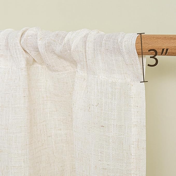 MYSKY HOME Linen Curtains 30 Inch Length - Image 5