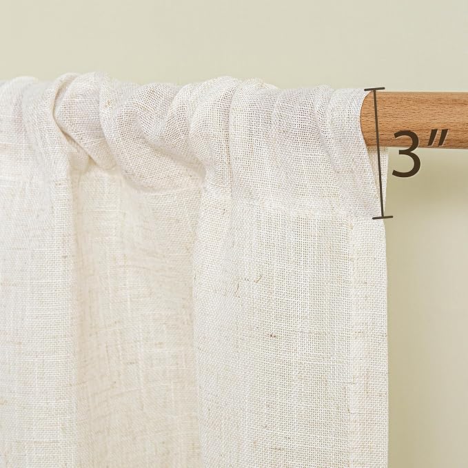 MYSKY HOME Short Linen Curtains 36 Inch Length - Image 5