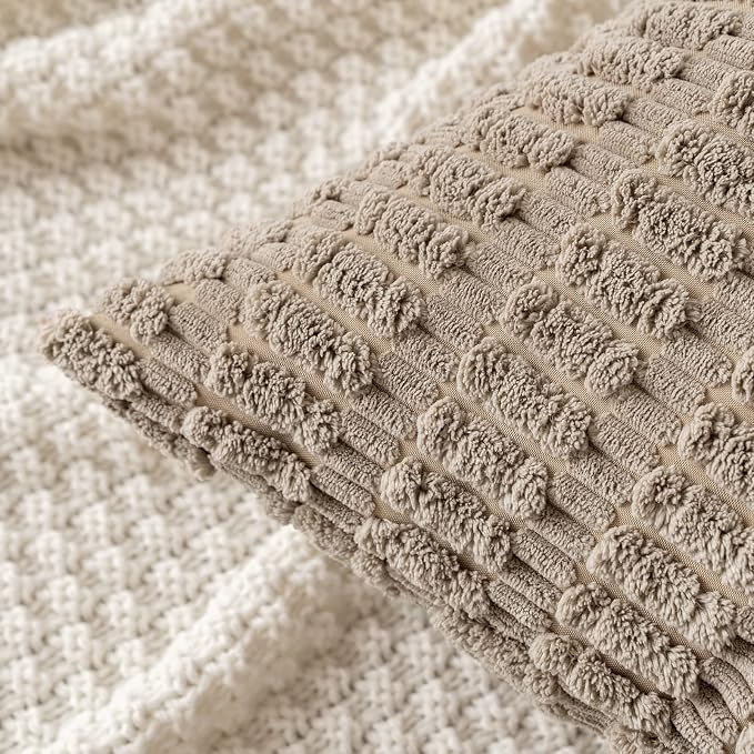 MIULEE Pack of 2 Corduroy Decorative Euro Sham Throw Pillow Covers 22x22 Inch - Image 2