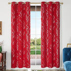 Deconovo Christmas Red Curtains, Soundproof Curtain, 42 x 84 Inch Long - Image 2