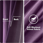 MIULEE Velvet Curtains Purple Elegant Grommet Thermal Insulated Soundproof Room - Image 3