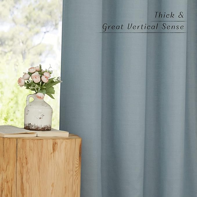 NICETOWN Rustic Linen 96 inch Long Curtains - Image 7