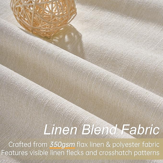 Topfinel Linen Blackout Curtains 86 Inches Long - Image 2